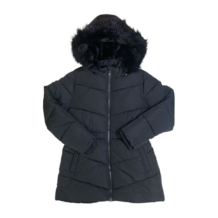 Member's Mark Girls Puffer Jacket with Removable Faux-Fur Hood and Fleece Lining