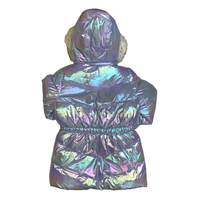 Member's Mark Girls Puffer Jacket with Removable Faux-Fur Hood and Fleece Lining