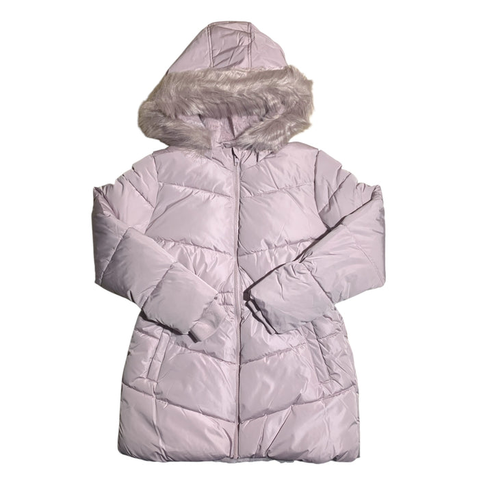 Member's Mark Girls Puffer Jacket with Removable Faux-Fur Hood and Fleece Lining