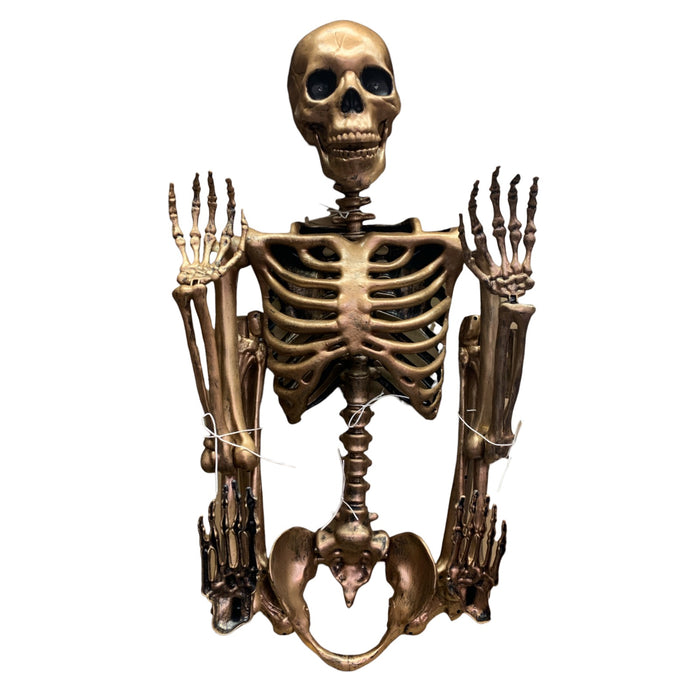 Member's Mark 2 Piece Animated Skeleton Decor, Talking, LED Eyes, Bronze