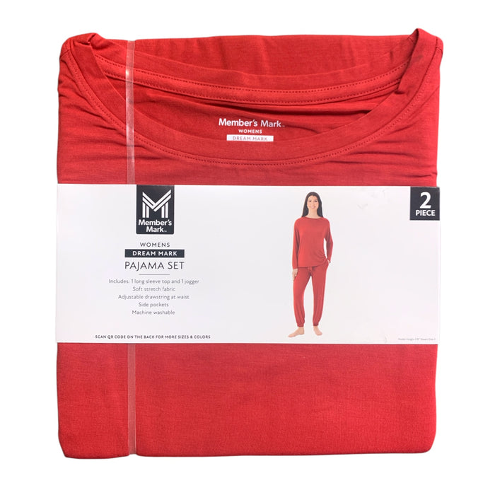 Member's Mark Womens Dream Mark Pajama Set, Long Sleeve Top and Jogger