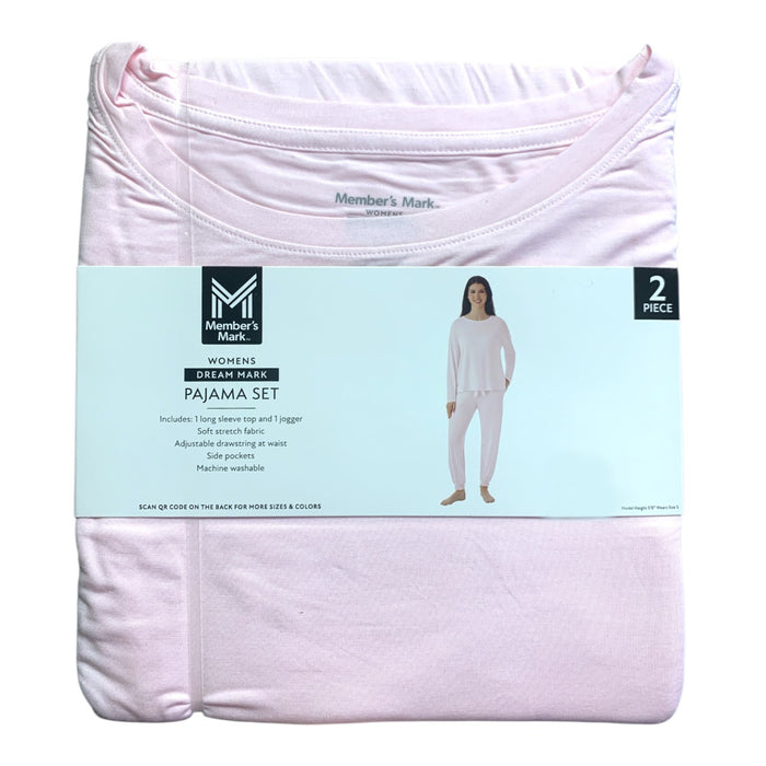 Member's Mark Womens Dream Mark Pajama Set, Long Sleeve Top and Jogger