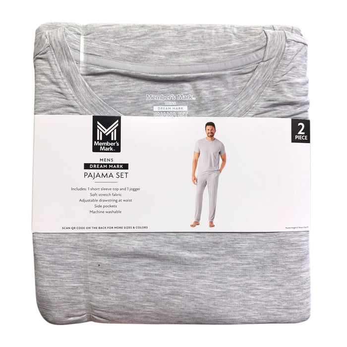 Member's Mark Mens Dream Mark Pajama Set, Short Sleeve Top and Jogger
