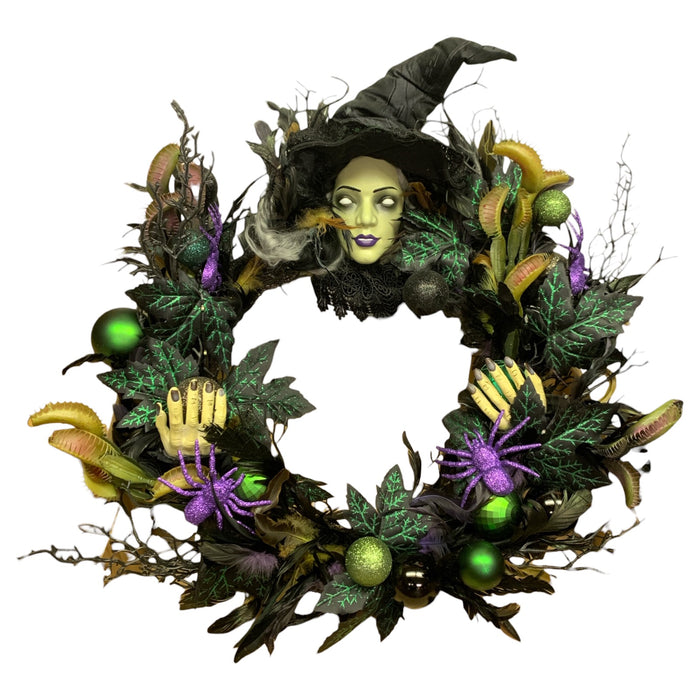 Member's Mark Pre-Lit 26-Inch Sensor Activated Halloween Witch Wreath