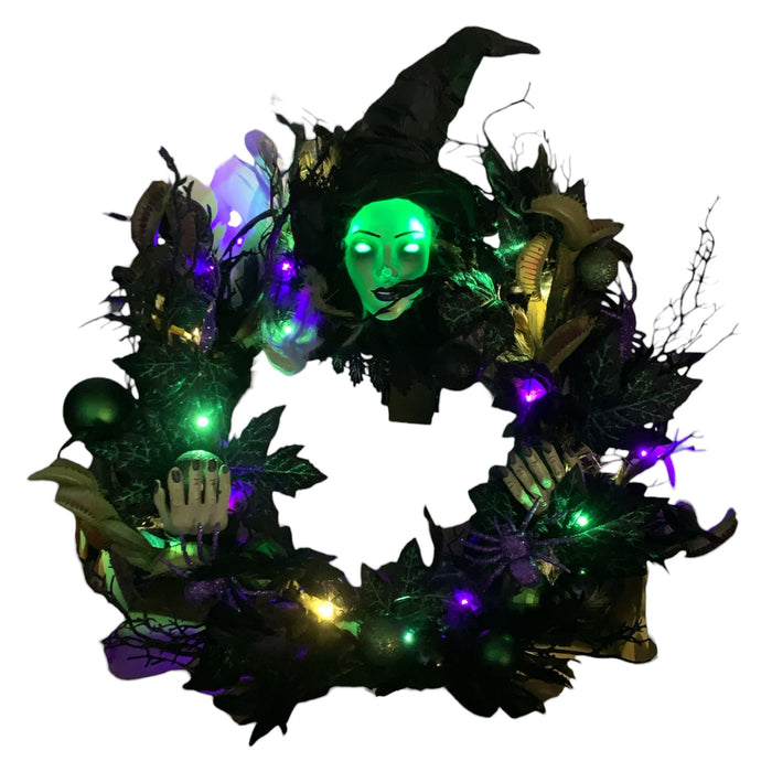 Member's Mark Pre-Lit 26-Inch Sensor Activated Halloween Witch Wreath