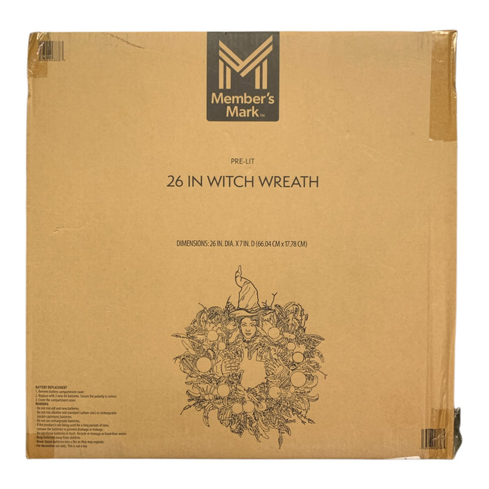 Member's Mark Pre-Lit 26-Inch Sensor Activated Halloween Witch Wreath