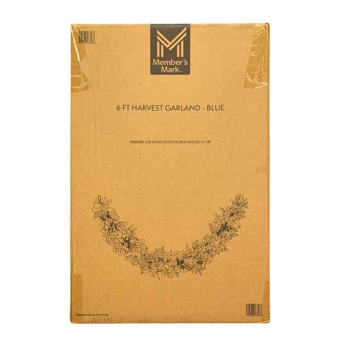 Member's Mark 6-Foot Seasonal Decorative Harvest Garland - Blue