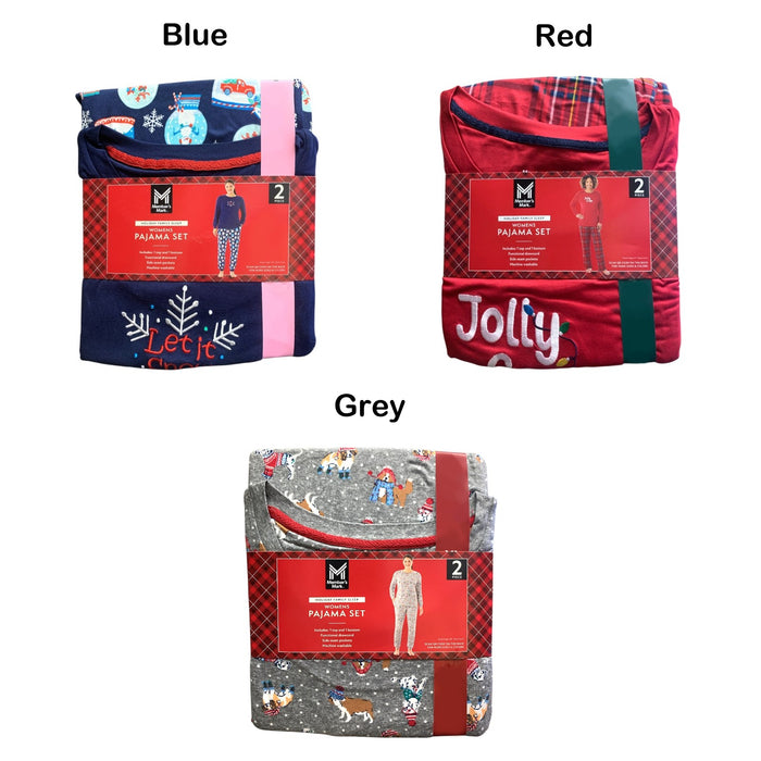 Member's Mark Womens Holiday Family Sleep Pajama Set, 2-Piece, Jersey Fabric