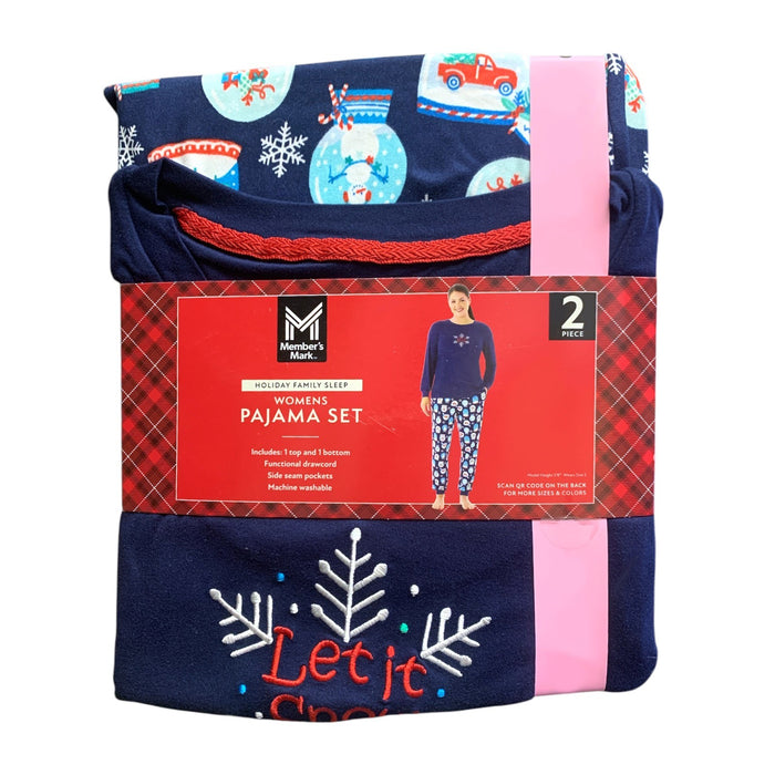 Member's Mark Womens Holiday Family Sleep Pajama Set, 2-Piece, Jersey Fabric