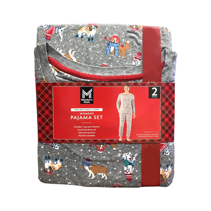 Member's Mark Womens Holiday Family Sleep Pajama Set, 2-Piece, Jersey Fabric