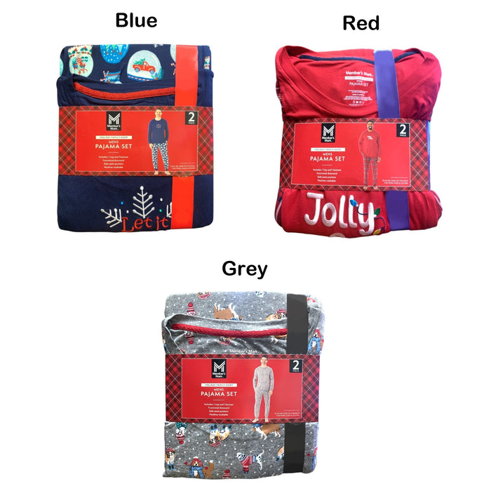 Member's Mark Mens Holiday Family Sleep Pajama Set, 2-Piece, Jersey Fabric