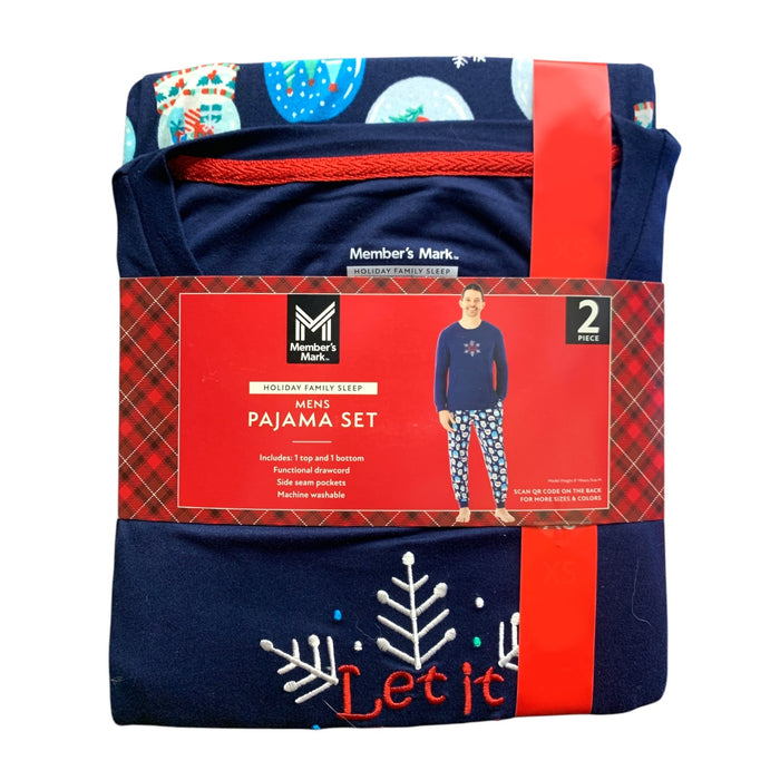 Member's Mark Mens Holiday Family Sleep Pajama Set, 2-Piece, Jersey Fabric