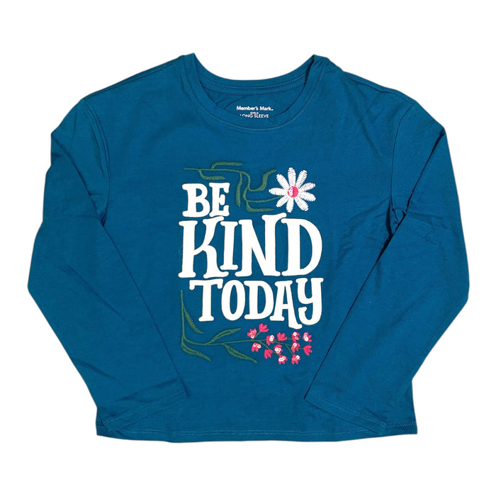 Member's Mark Girls Long Sleeve Graphic Tee, Tagless, Machine Washable