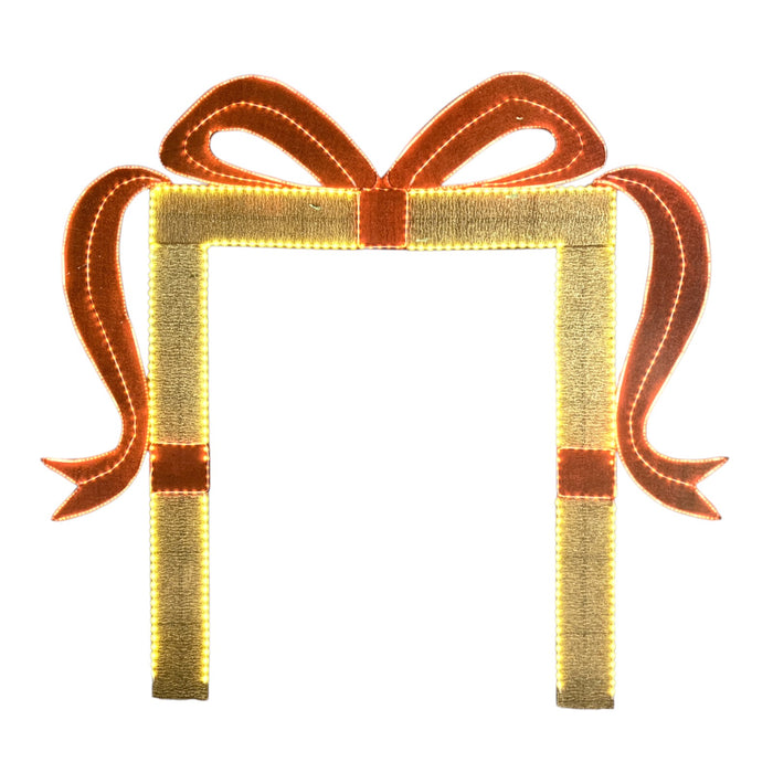 Member's Mark Pre-Lit Oversized Gift Box Archway Holiday Yard Decor, Over 9.5'