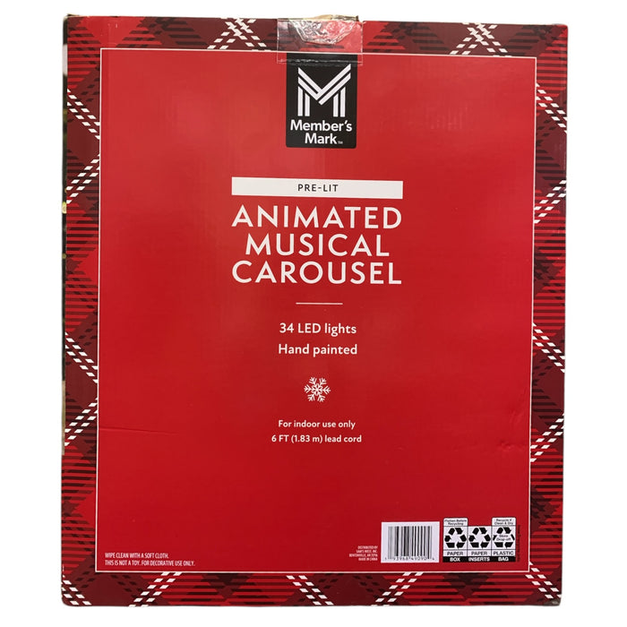 Member's Mark Hand-Painted Pre-Lit Animated Musical Carousel, 15"
