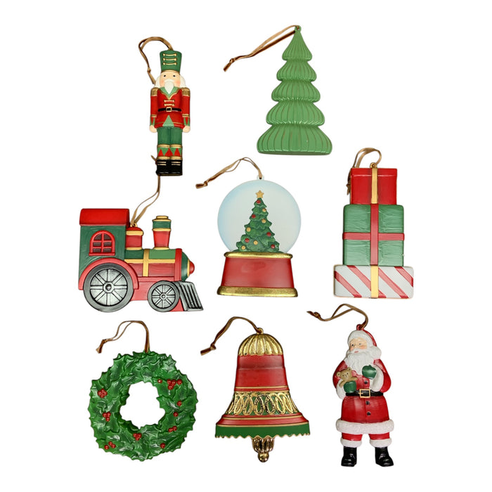 Member's Mark 8-Count Oversized Ornament Set, Plastic, Hand-Painted