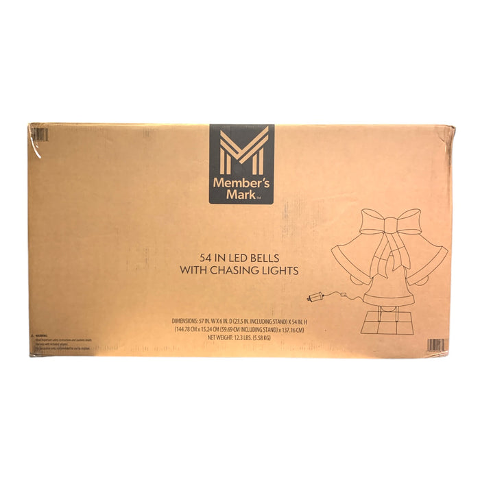 Member's Mark Pre-Lit 54-Inch LED Bells with Chasing Lights, Warm White