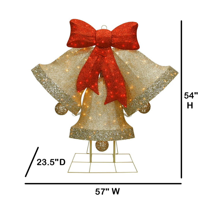Member's Mark Pre-Lit 54-Inch LED Bells with Chasing Lights, Warm White