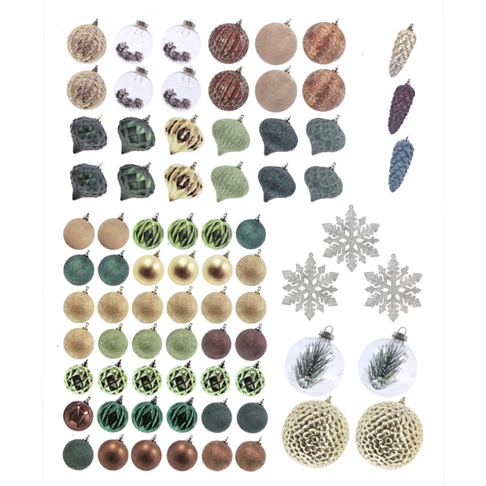 Member's Mark 76-ct. Shatterproof Ornament Collection, Festive Greens