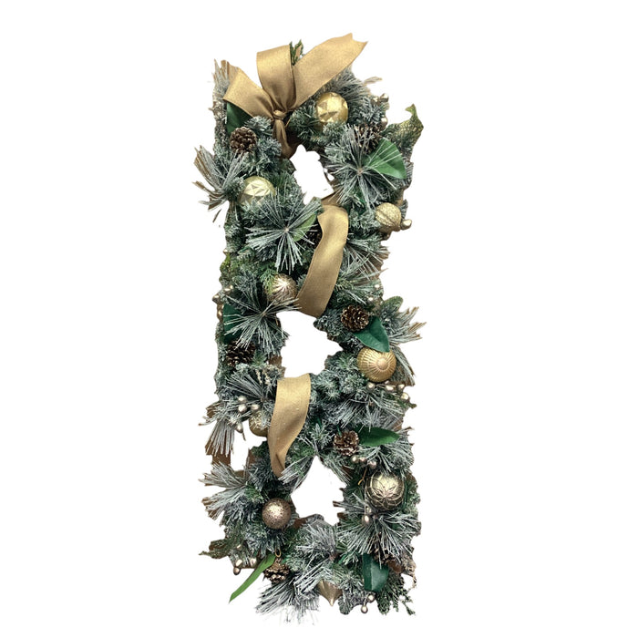Member's Mark Pre-Lit Decorated Three Wreath Door Hanger (Champagne Gold)