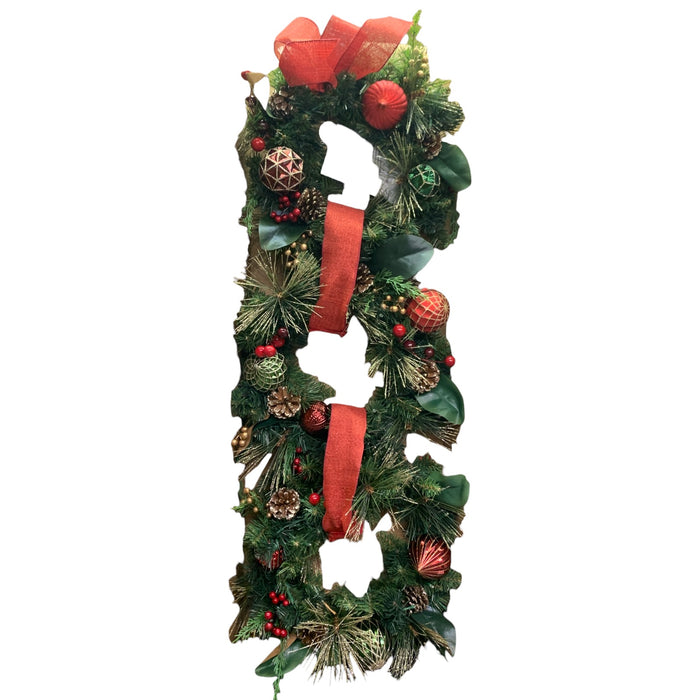 Member's Mark Pre-Lit Decorated Three Wreath Door Hanger (Red)