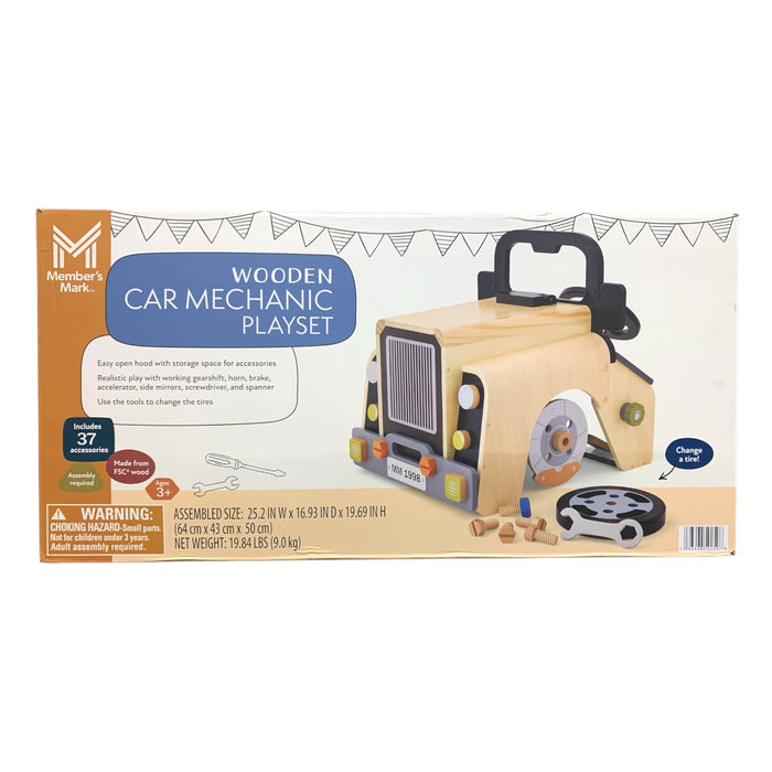 Member's Mark Wooden Car Mechanic Playset with 37 Accessories