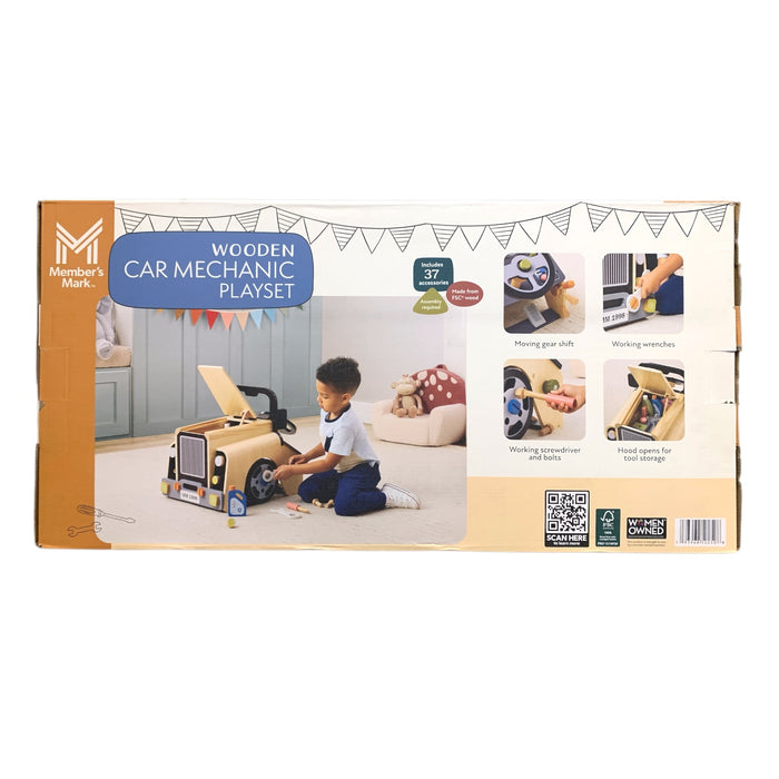 Member's Mark Wooden Car Mechanic Playset with 37 Accessories