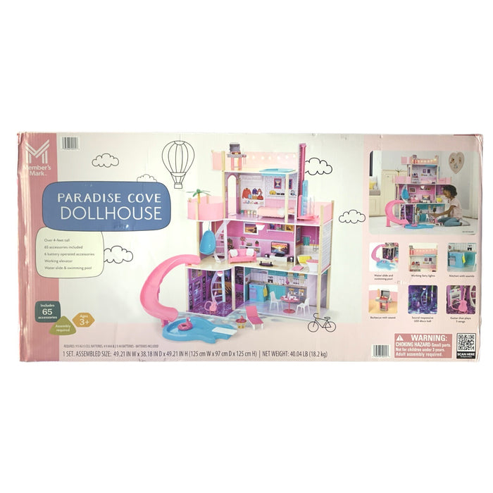 Member's Mark Paradise Cove Dollhouse, Interactive, Sound/Lights, 65 Accessories