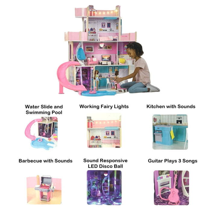 Member's Mark Paradise Cove Dollhouse, Interactive, Sound/Lights, 65 Accessories