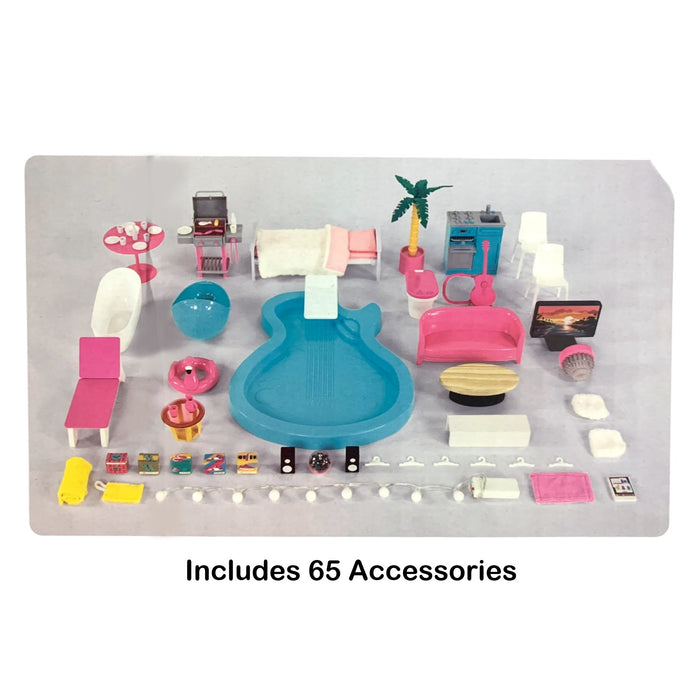 Member's Mark Paradise Cove Dollhouse, Interactive, Sound/Lights, 65 Accessories