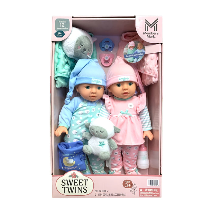 Member's Mark Sweet Twins Vinyl Dolls & Accessories