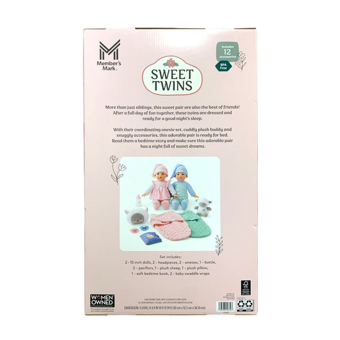 Member's Mark Sweet Twins Vinyl Dolls & Accessories