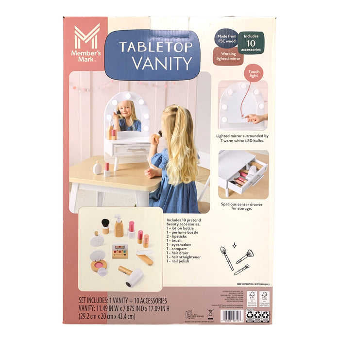 Member's Mark Tabletop Vanity with 10 Accessories, White