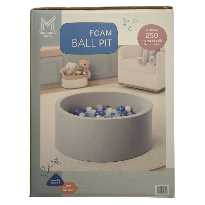 Member's Mark Foam Ball Pit with 250 Oversized Balls in 3 Colors, 38"W x 16"H
