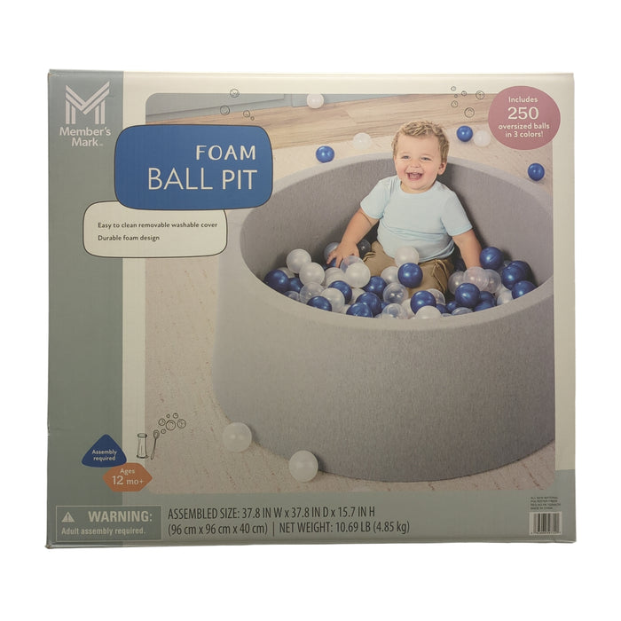 Member's Mark Foam Ball Pit with 250 Oversized Balls in 3 Colors, 38"W x 16"H