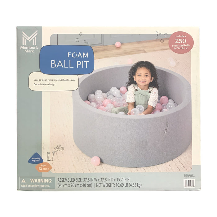 Member's Mark Foam Ball Pit with 250 Oversized Balls in 3 Colors, 38"W x 16"H