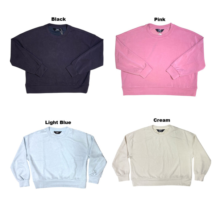 Member's Mark Womens Sandwash Cropped Crew Pullover Sweatshirt
