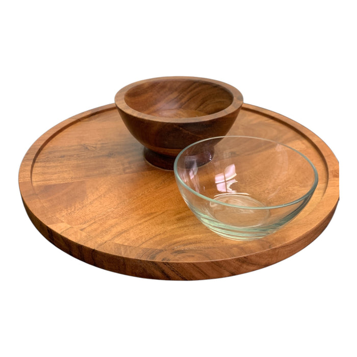Member's Mark 2-in-1 Cake Stand and Serving Tray, Acacia Wood, 14"x14"x11.22"
