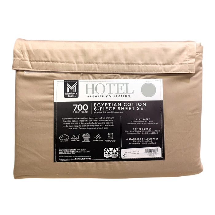Members Mark 700-Thread Egyptian Cotton Hotel Premier Collection 6pc Sheet Set