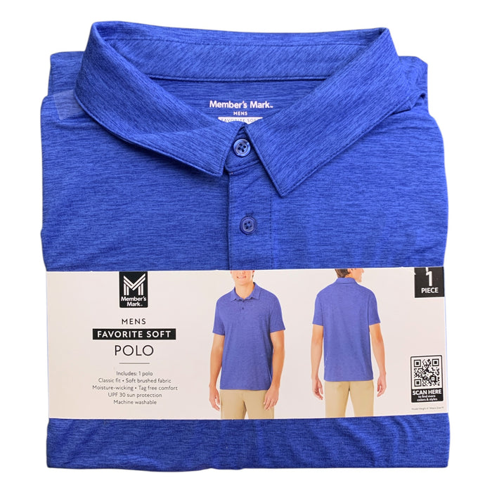 Member's Mark Mens Favorite Soft Polo, Classic Fit, Tag-Free, Polyester Blend