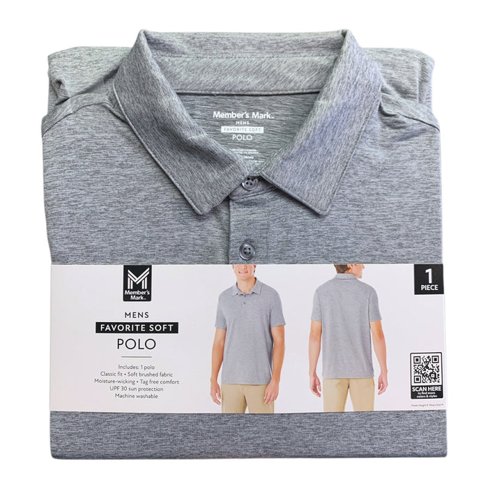 Member's Mark Mens Favorite Soft Polo, Classic Fit, Tag-Free, Polyester Blend