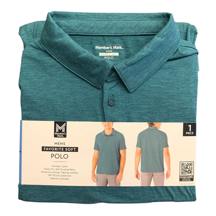Member's Mark Mens Favorite Soft Polo, Classic Fit, Tag-Free, Polyester Blend