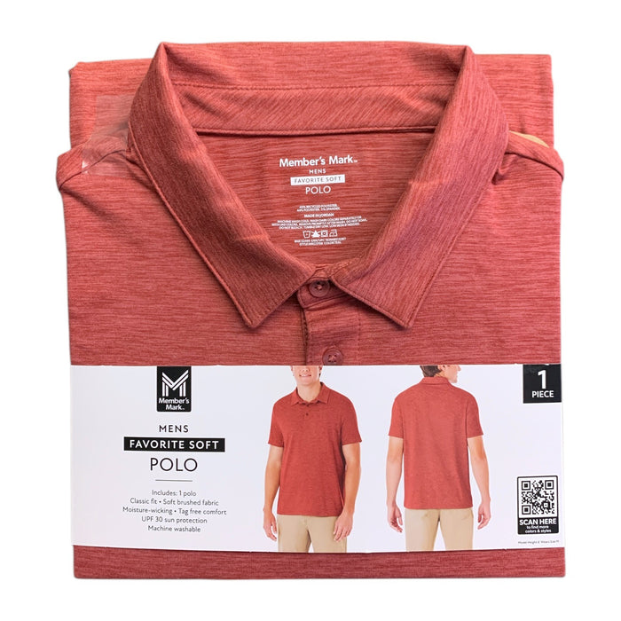 Member's Mark Mens Favorite Soft Polo, Classic Fit, Tag-Free, Polyester Blend