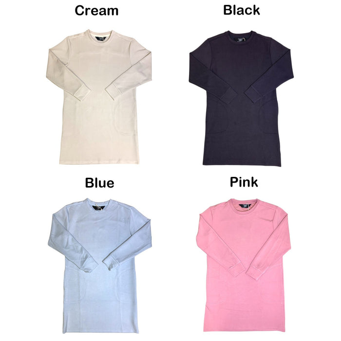 Member's Mark Womens Sandwash Dress, Long Sleeve Mini Dress with Pockets