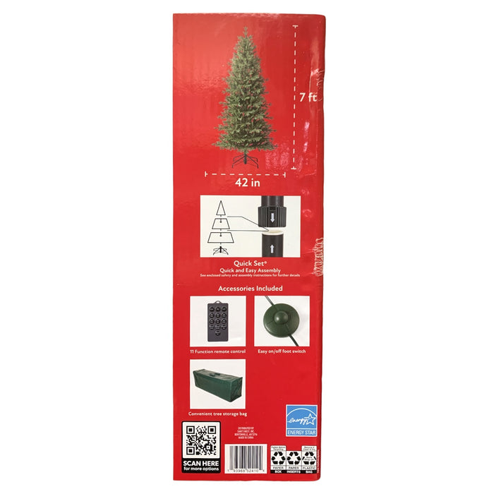 Member's Mark Pre-Lit 7 Ft Slim Linden Fir Christmas Tree, Color-Changing LEDs