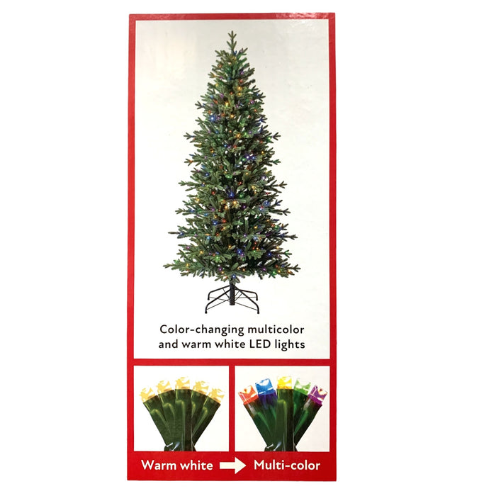 Member's Mark Pre-Lit 7 Ft Slim Linden Fir Christmas Tree, Color-Changing LEDs