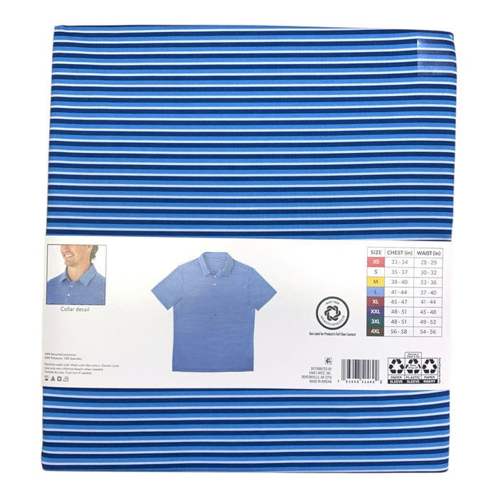 Member's Mark Mens Patterned Performance Polo, Classic Fit, Moisture-Wicking