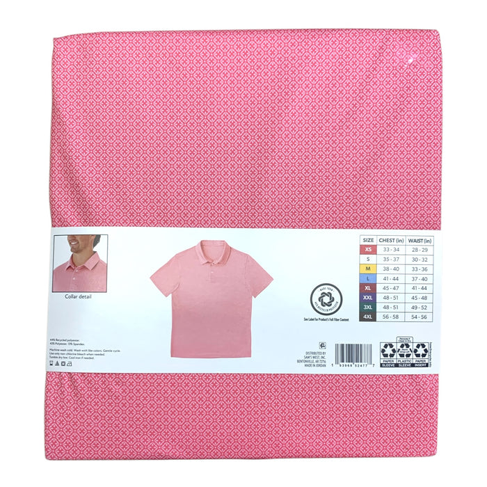 Member's Mark Mens Patterned Performance Polo, Classic Fit, Moisture-Wicking