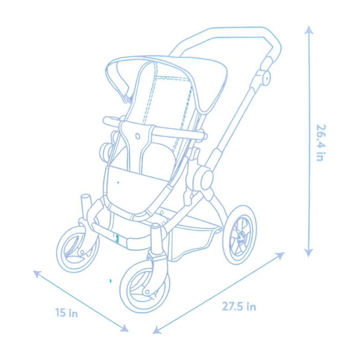 Member's Mark Purely Pefect Baby Doll Stroller, Adjustable Handle, Carrier