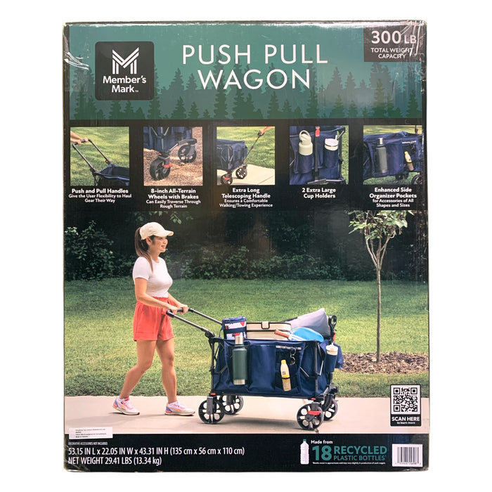 Member's Mark Push Pull Wagon, Quad-Fold, Supports up to 300 lb.